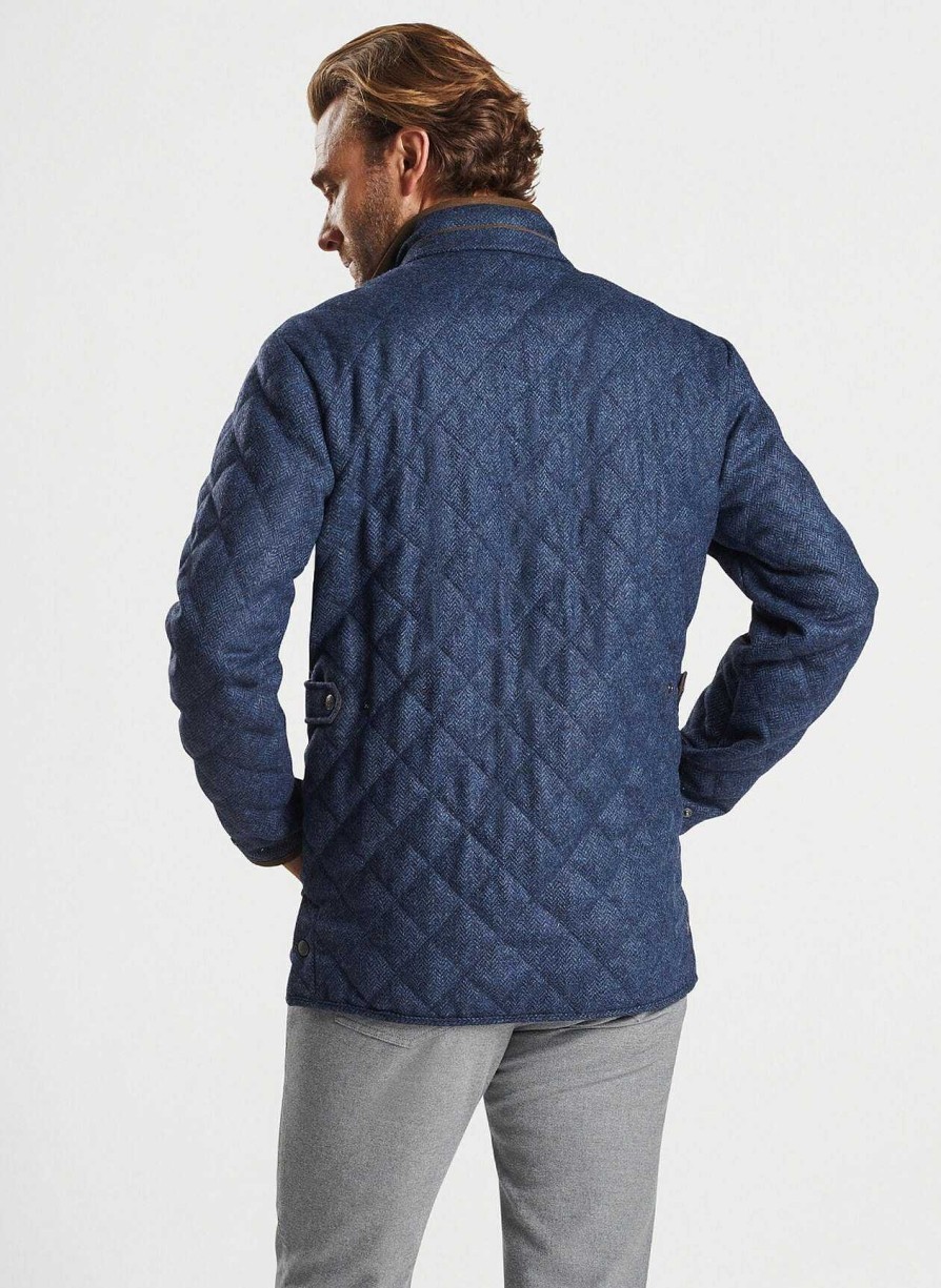 Men Peter Millar | Peter Millar Suffolk Quilted Wool Coat - Star Dust ...